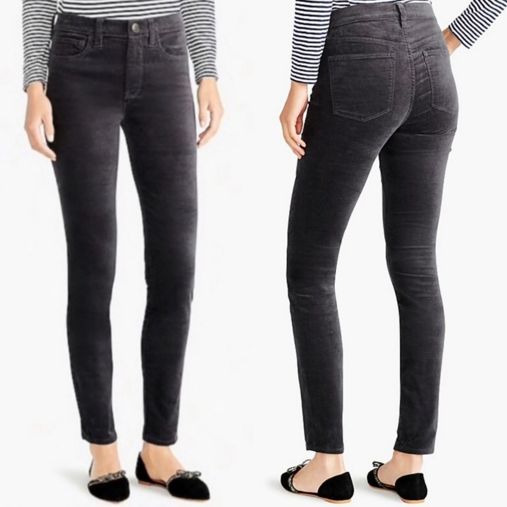 J. Crew "Midrise Skinny Jean In Velvet" Black Texture #B4104, Women's Size 29